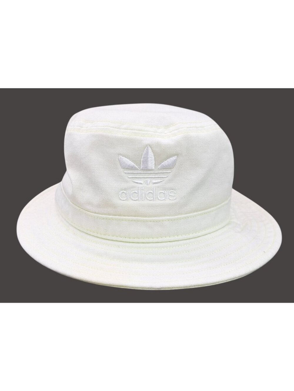 Adidas Light Yellow Bucket Hat Embroidered Trefoil Logo Cotton Adult One Size